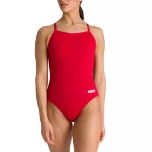 Arena Women's Size 28 Standard Team Swimsuit Light Drop Red Swim Competitive NEW